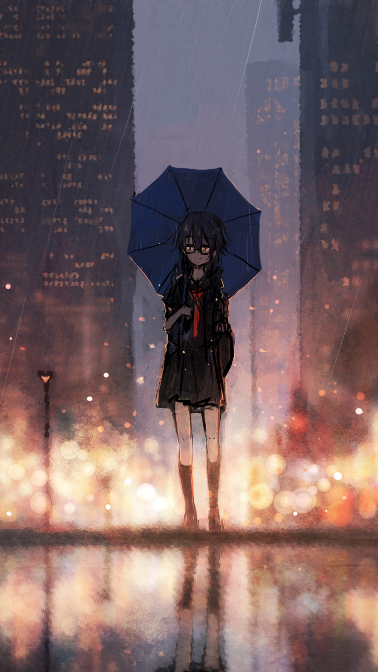 Personne en Manteau Noir Tenant un Parapluie Debout Sur un Sol Couvert de Neige Pendant la Journée. Wallpaper in 750x1334 Resolution