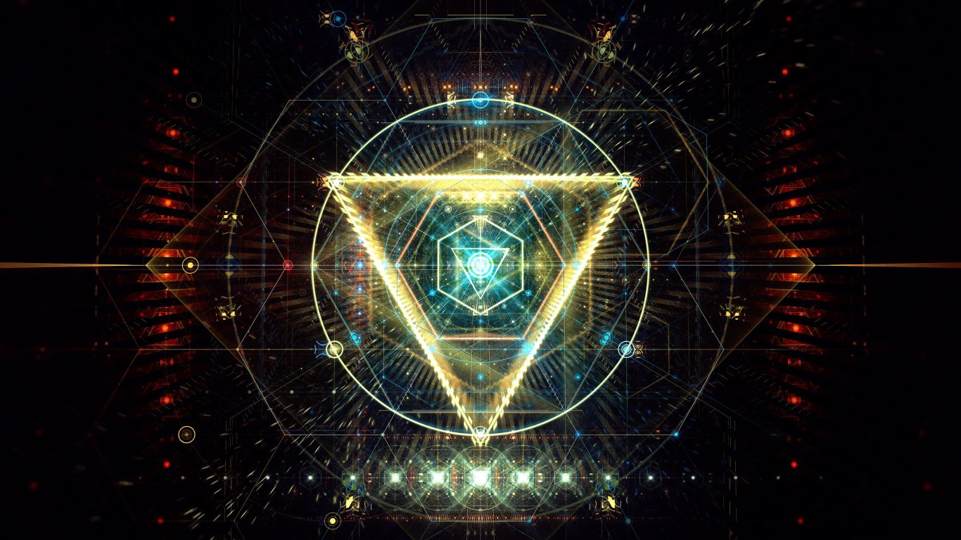 Blue and Yellow Lights During Night Time. Wallpaper in 1366x768 Resolution