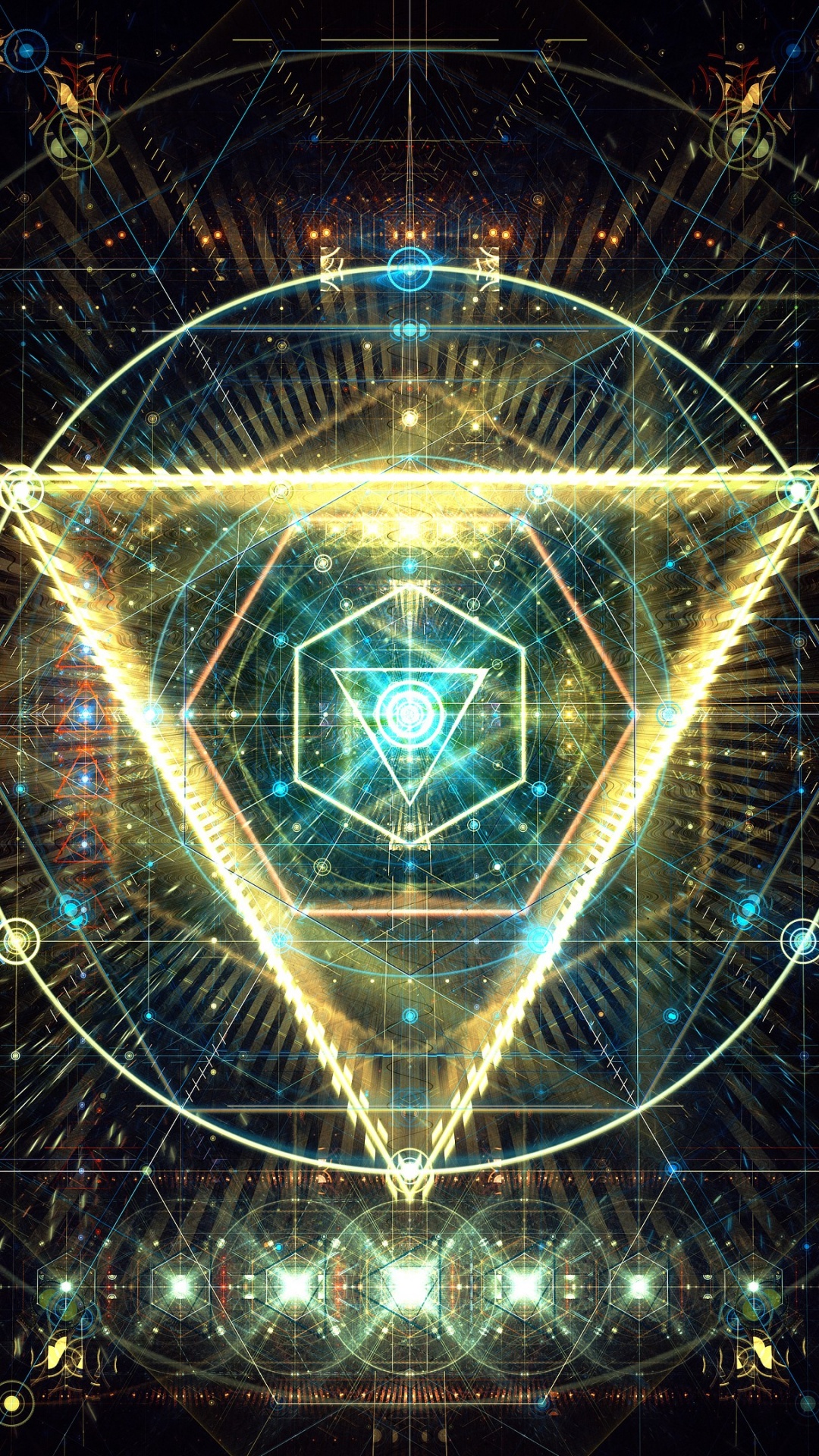 三角形, 抽象艺术, 形状, 分形技术, 空间 壁纸 1080x1920 允许