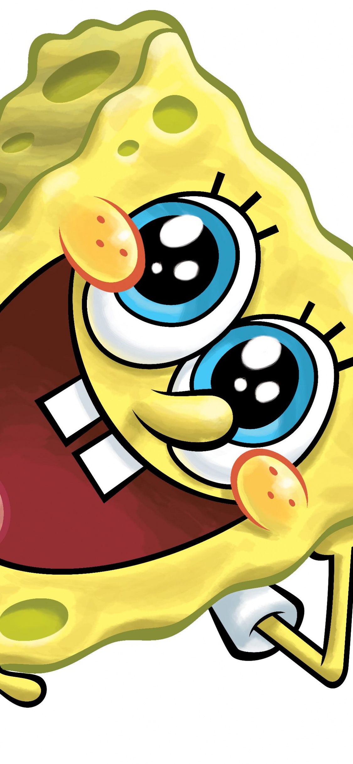 Spongebob Squarepants Holding a Key. Wallpaper in 1125x2436 Resolution