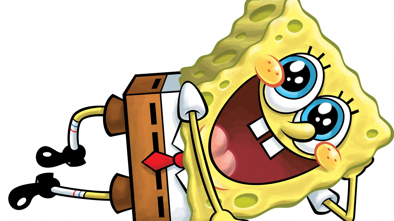 Spongebob Squarepants Holding a Key. Wallpaper in 1366x768 Resolution