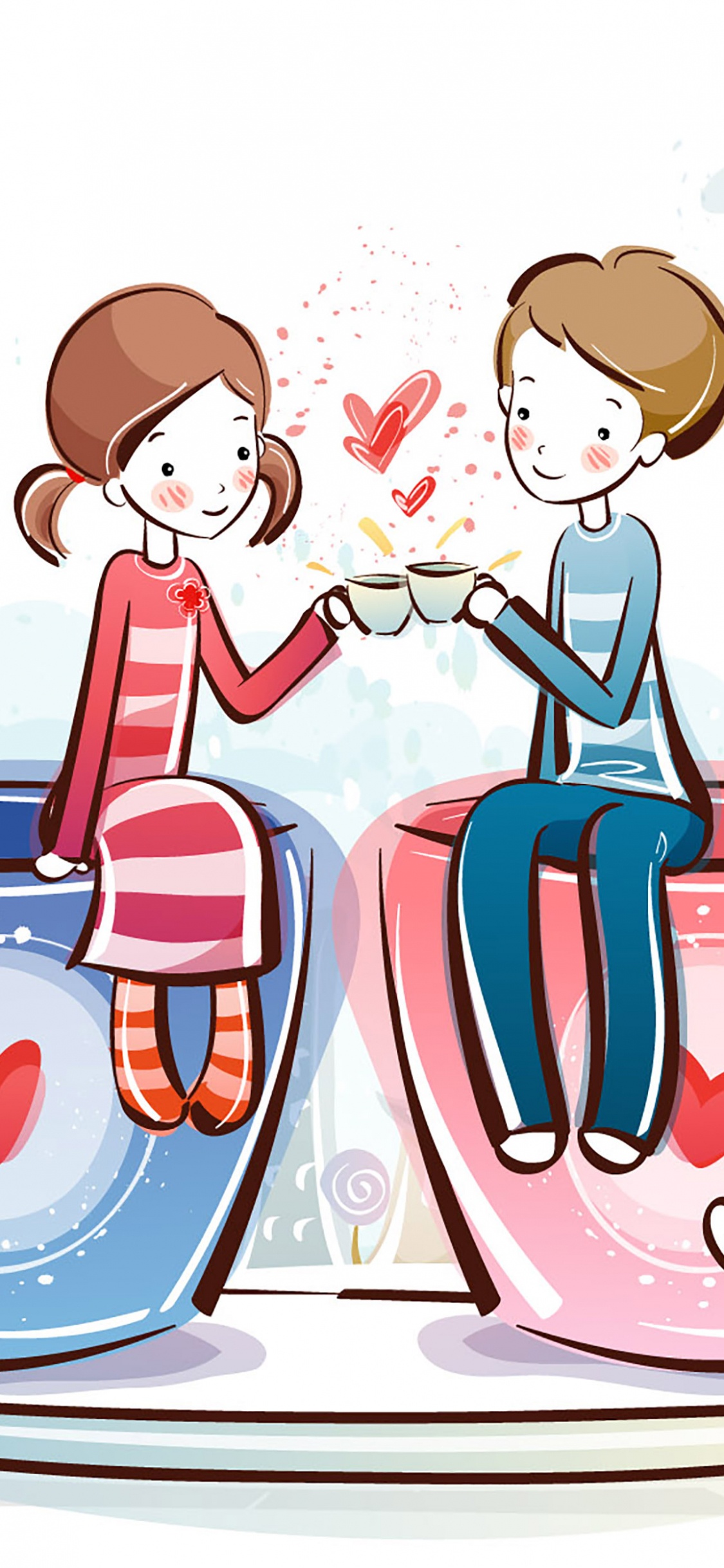 Valentines Day, Cartoon, Clip Art, Illustration, Graphics. Wallpaper in 1125x2436 Resolution