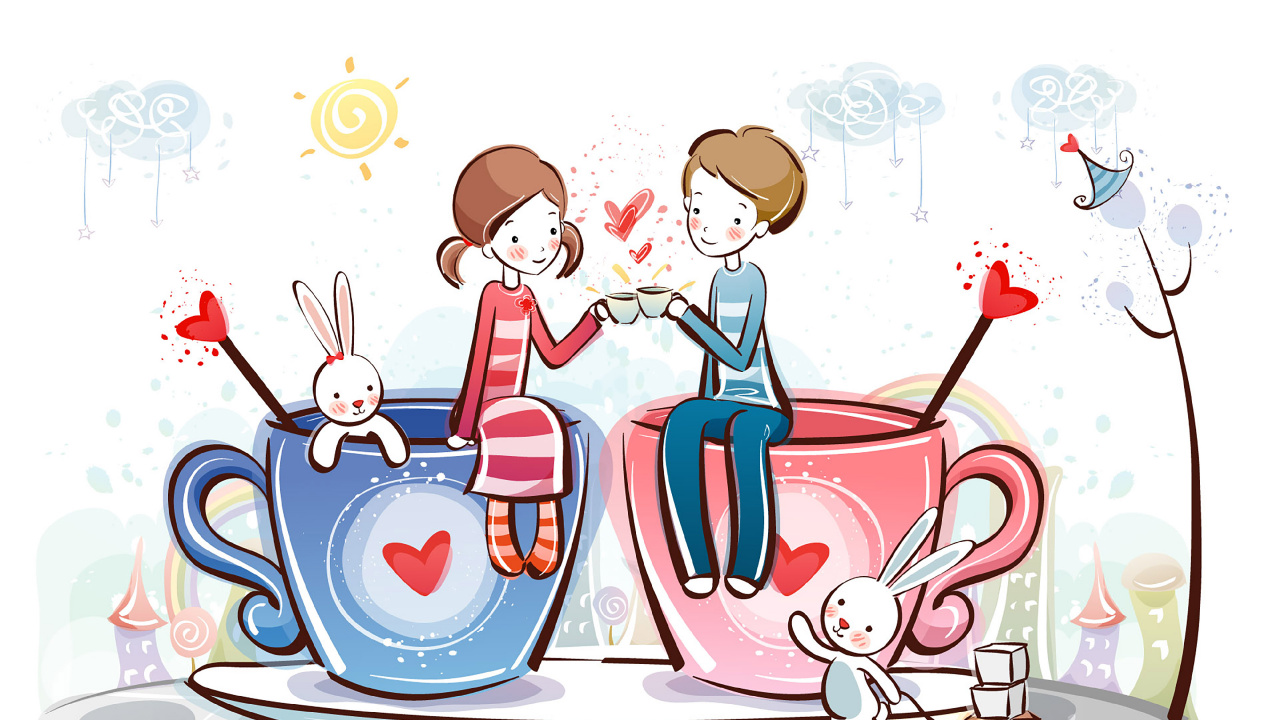 Valentines Tag, Cartoon, Cliparts, Illustration, Kunst. Wallpaper in 1280x720 Resolution