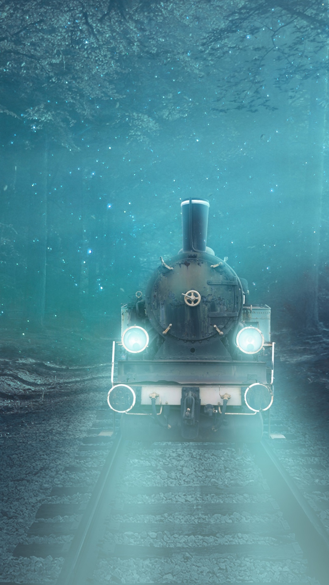 Fantasy Train, Train, Atmosphere, Plant, Automotive Lighting. Wallpaper in 1080x1920 Resolution