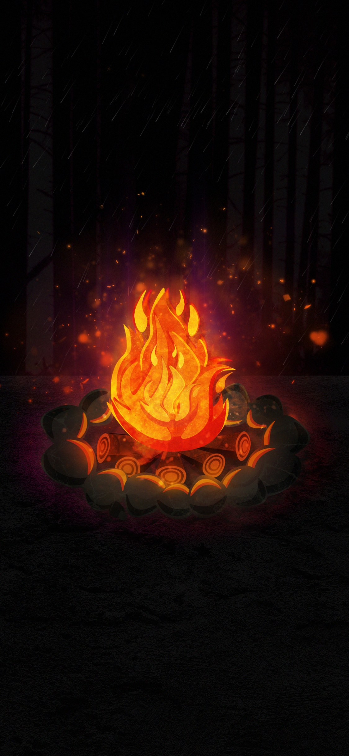 Flamme, Feu, Ambre, Chaleur, Gaz. Wallpaper in 1125x2436 Resolution