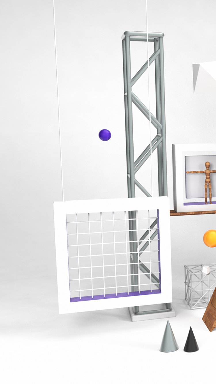 Marco de Madera Marrón Con Bola Azul y Blanca. Wallpaper in 750x1334 Resolution