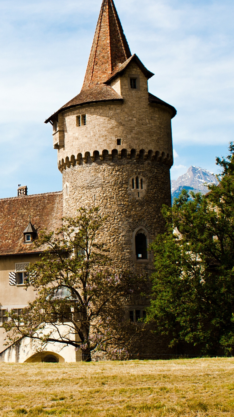 Château de Béton Blanc et Marron Sous Des Nuages Blancs Pendant la Journée. Wallpaper in 750x1334 Resolution