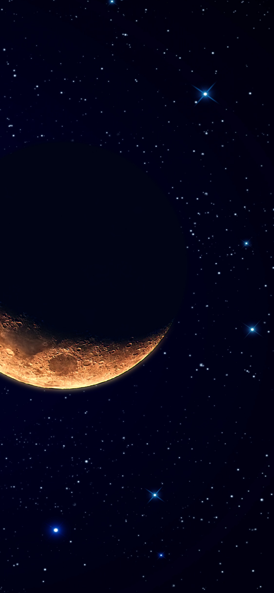 Luna Llena en el Cielo Azul. Wallpaper in 1125x2436 Resolution