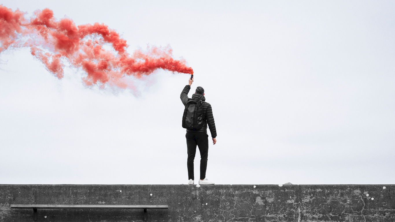 Man in Black Jacket Standing on Concrete Dock During Daytime. Wallpaper in 1366x768 Resolution