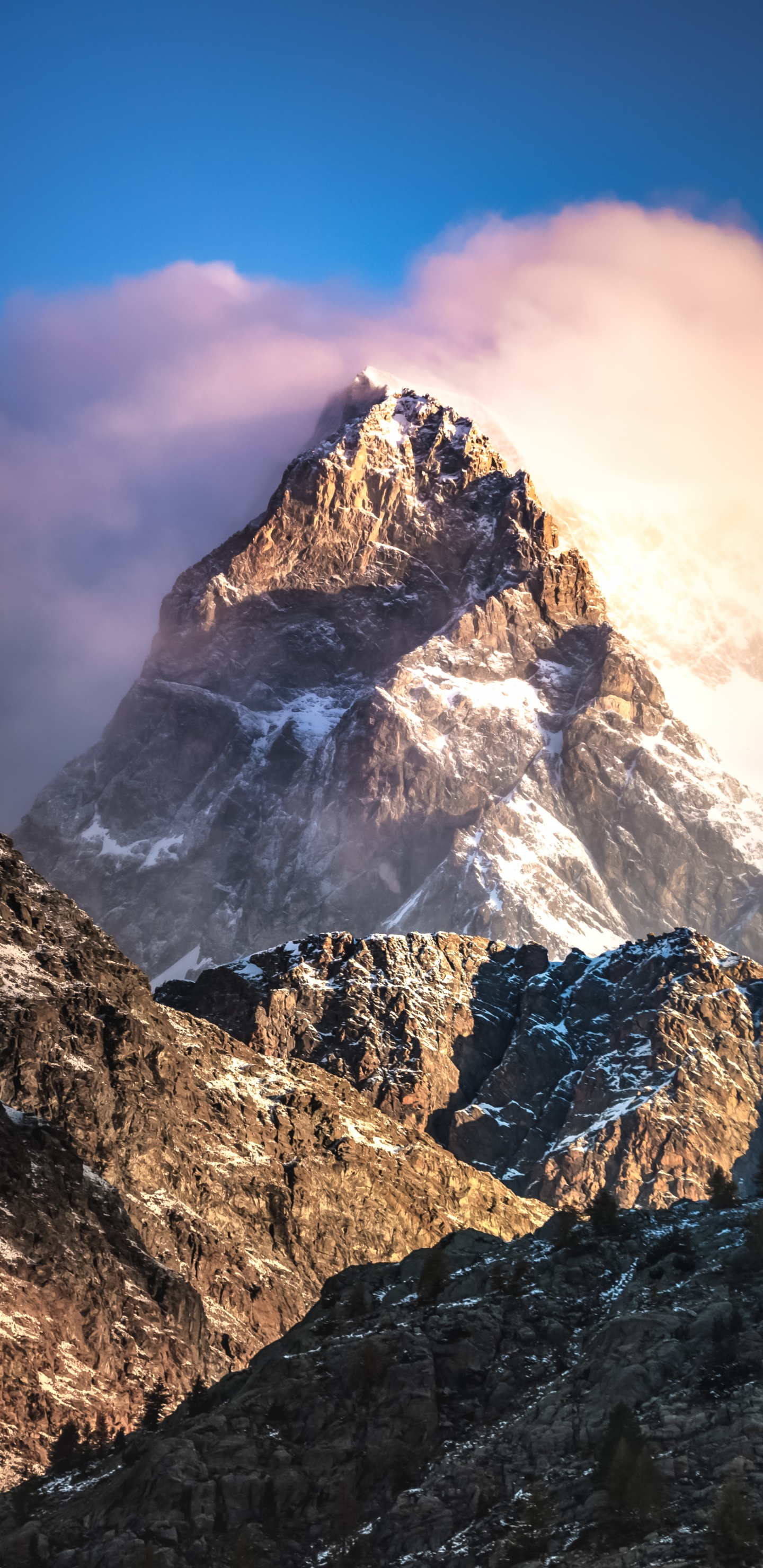 Alpen, Gelände, Mount Scenery, Cloud, Naturlandschaft. Wallpaper in 1440x2960 Resolution