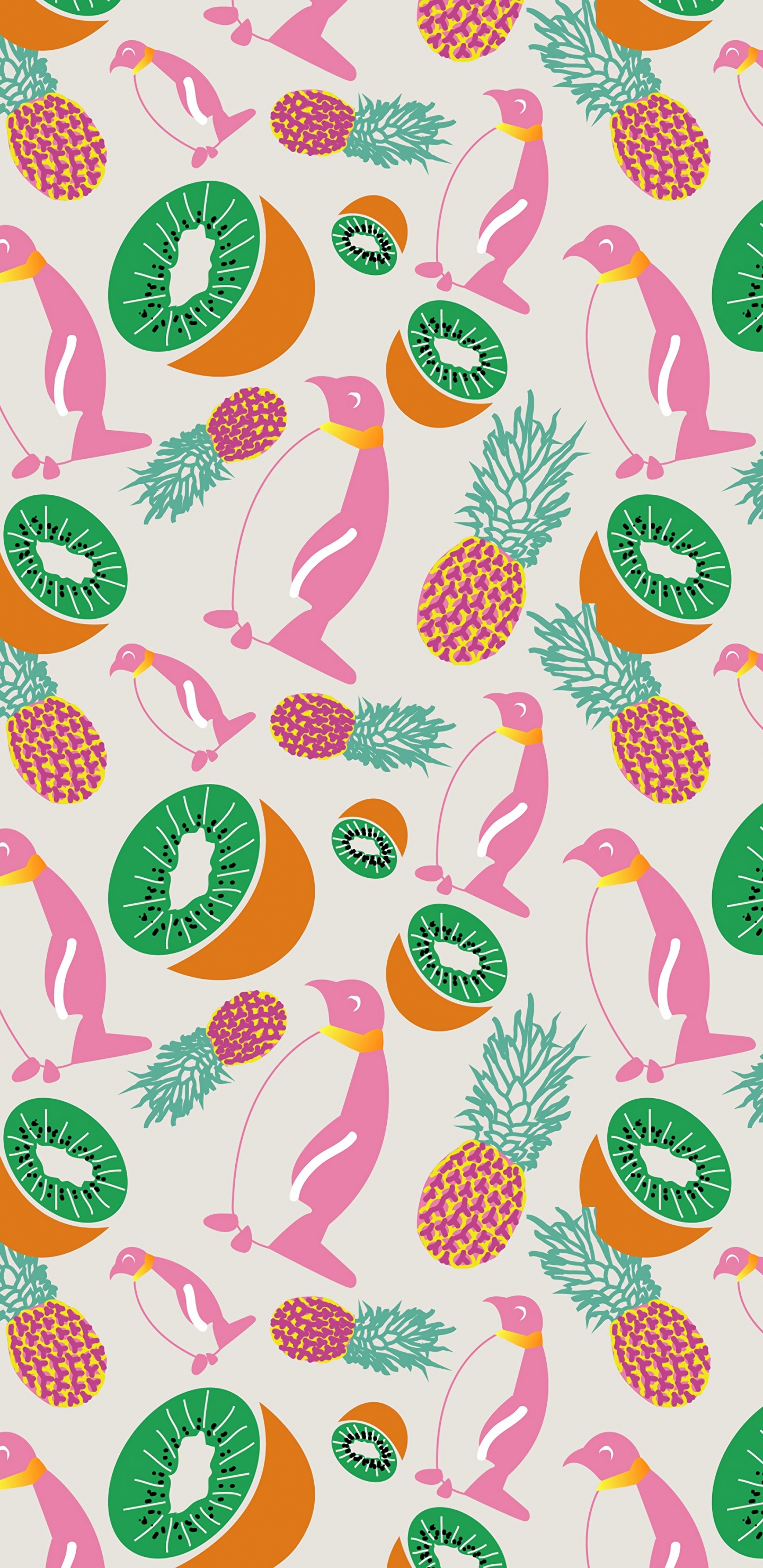 White Green and Red Floral Textile. Wallpaper in 1440x2960 Resolution