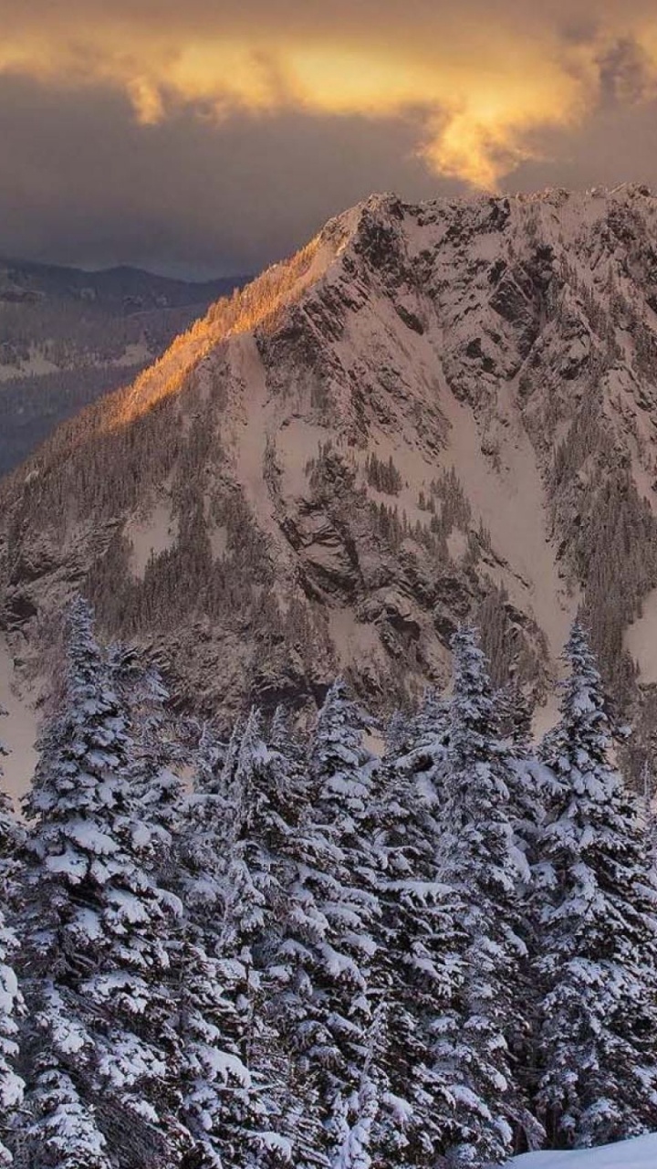多山的地貌, 山脉, 冬天, 山, 天空 壁纸 720x1280 允许
