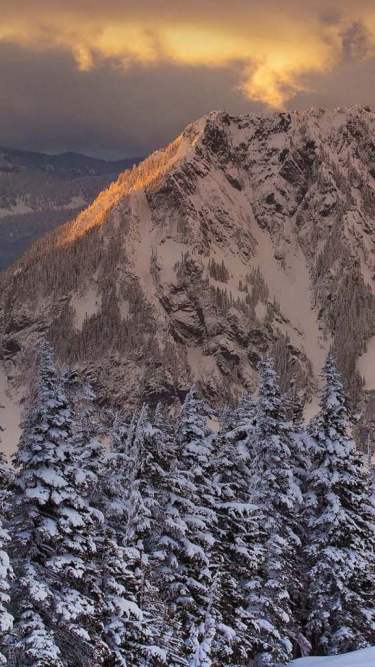 多山的地貌, 山脉, 冬天, 山, 天空 壁纸 750x1334 允许