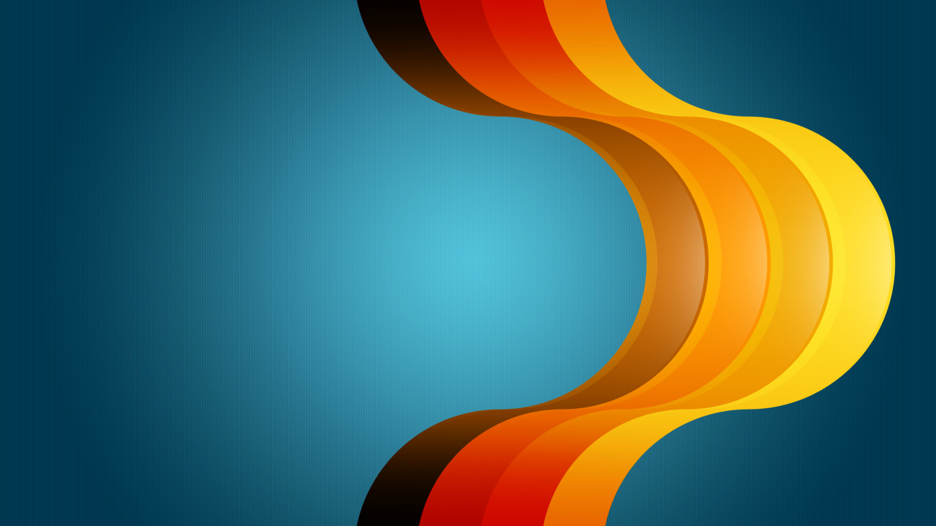 Blaue Und Orange Abstrakte Malerei. Wallpaper in 1366x768 Resolution