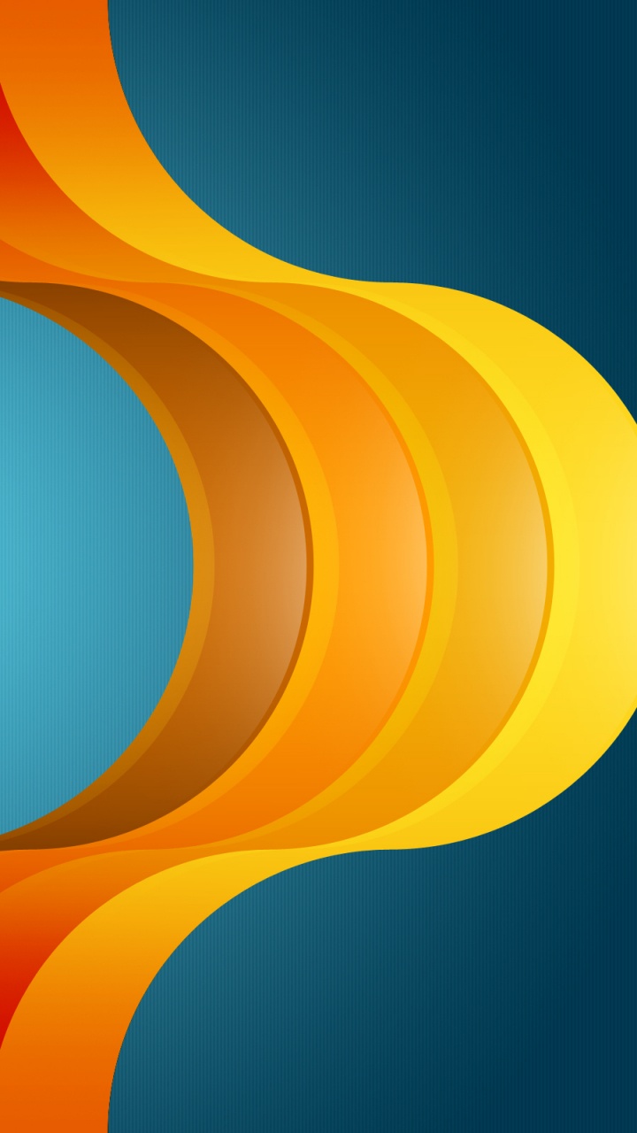 Blaue Und Orange Abstrakte Malerei. Wallpaper in 720x1280 Resolution