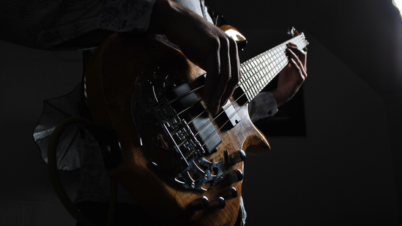 Bass, Kontrabass, Gitarre, Akustikgitarre, Gitarrist. Wallpaper in 1280x720 Resolution