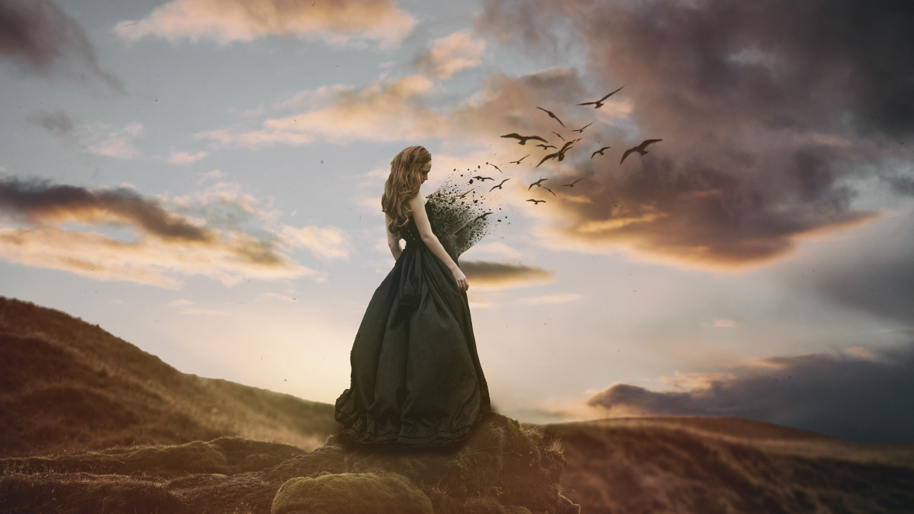 Frau im Weißen Kleid, Die Tagsüber Auf Einer Braunen Felsformation Steht. Wallpaper in 1280x720 Resolution