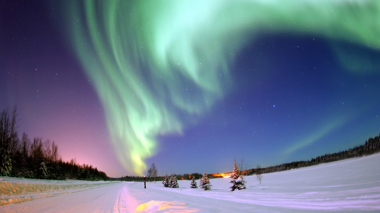 Green Aurora Lights During Night Time. Wallpaper in 1280x720 Resolution