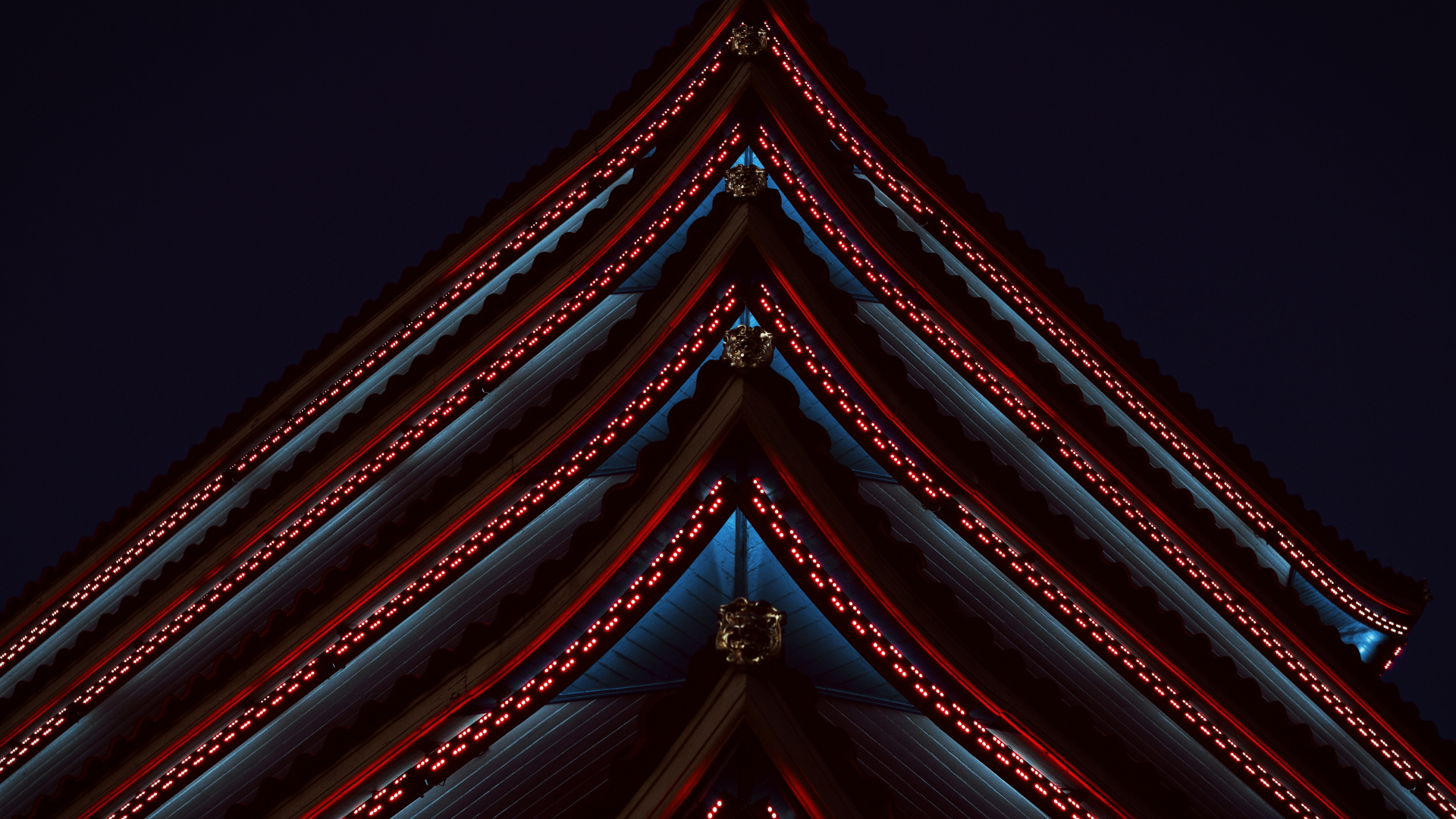 Red and Gold Colored Roof. Wallpaper in 1920x1080 Resolution