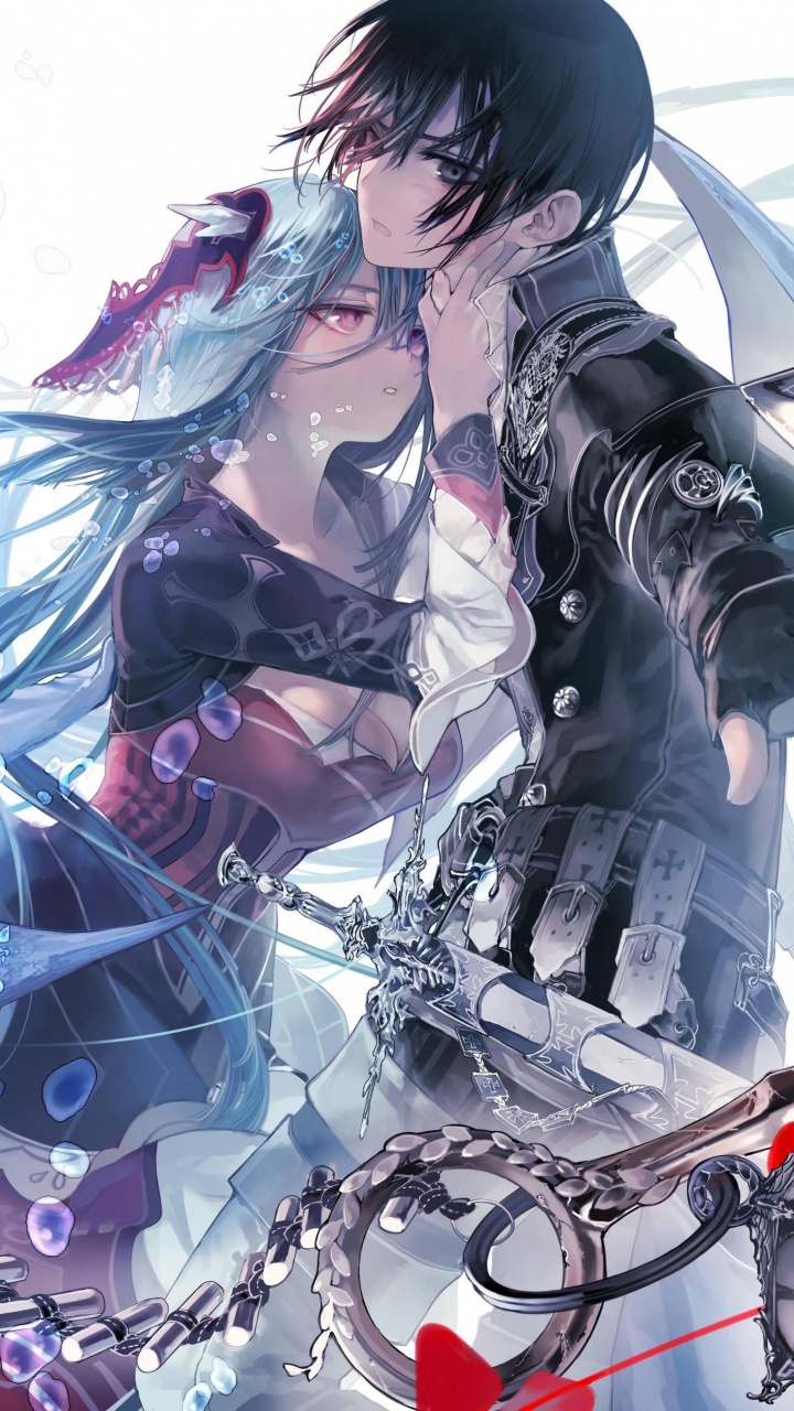 Femme en Robe Noire et Blanche Tenant un Parapluie Rouge Illustration. Wallpaper in 720x1280 Resolution