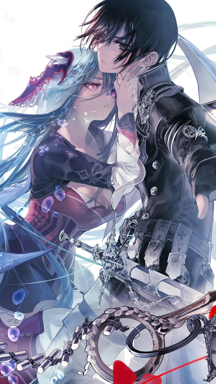 Femme en Robe Noire et Blanche Tenant un Parapluie Rouge Illustration. Wallpaper in 750x1334 Resolution