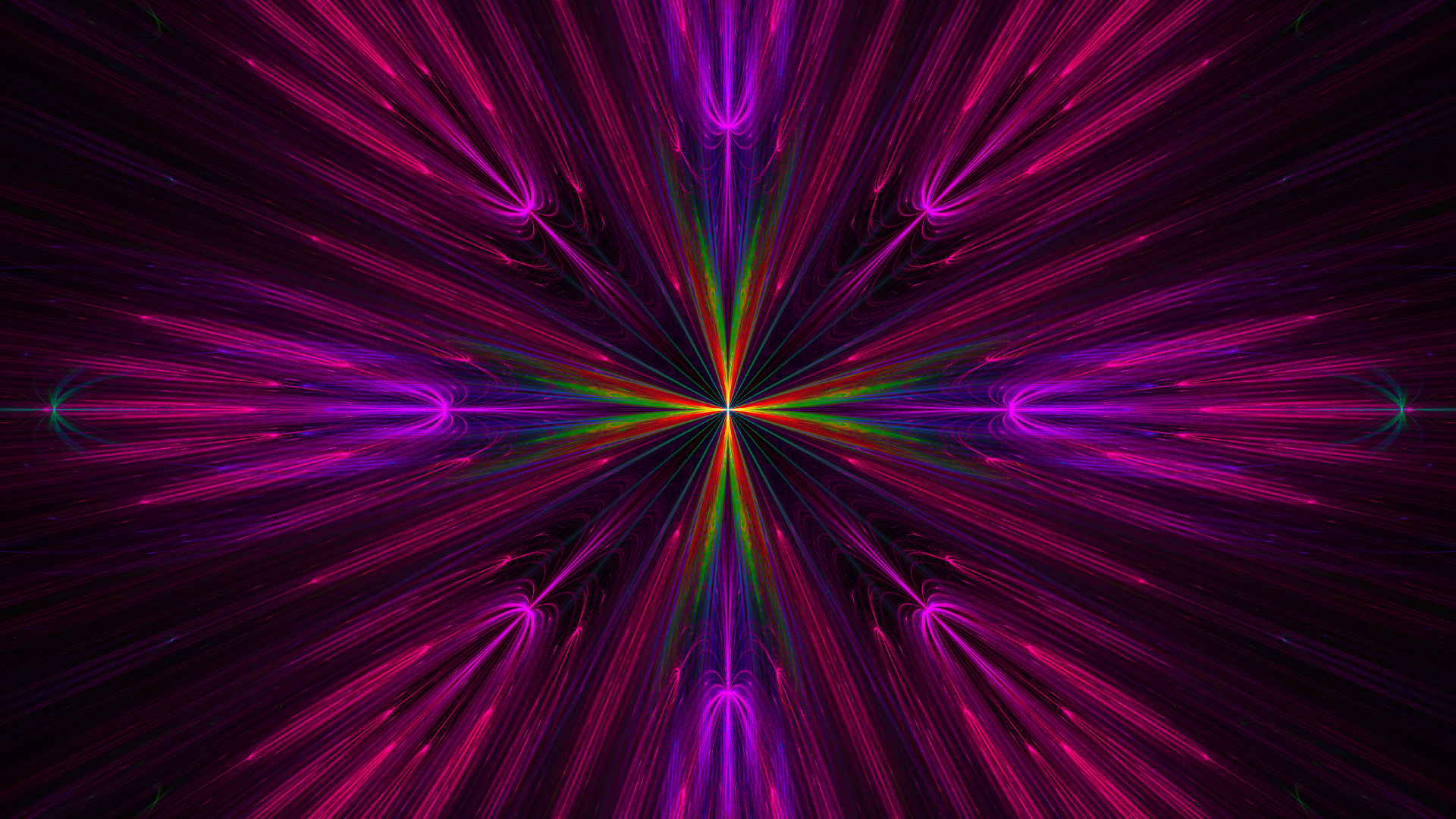 激光, 视觉效果的灯光, 对称, 特效, 紫色的 壁纸 1920x1080 允许