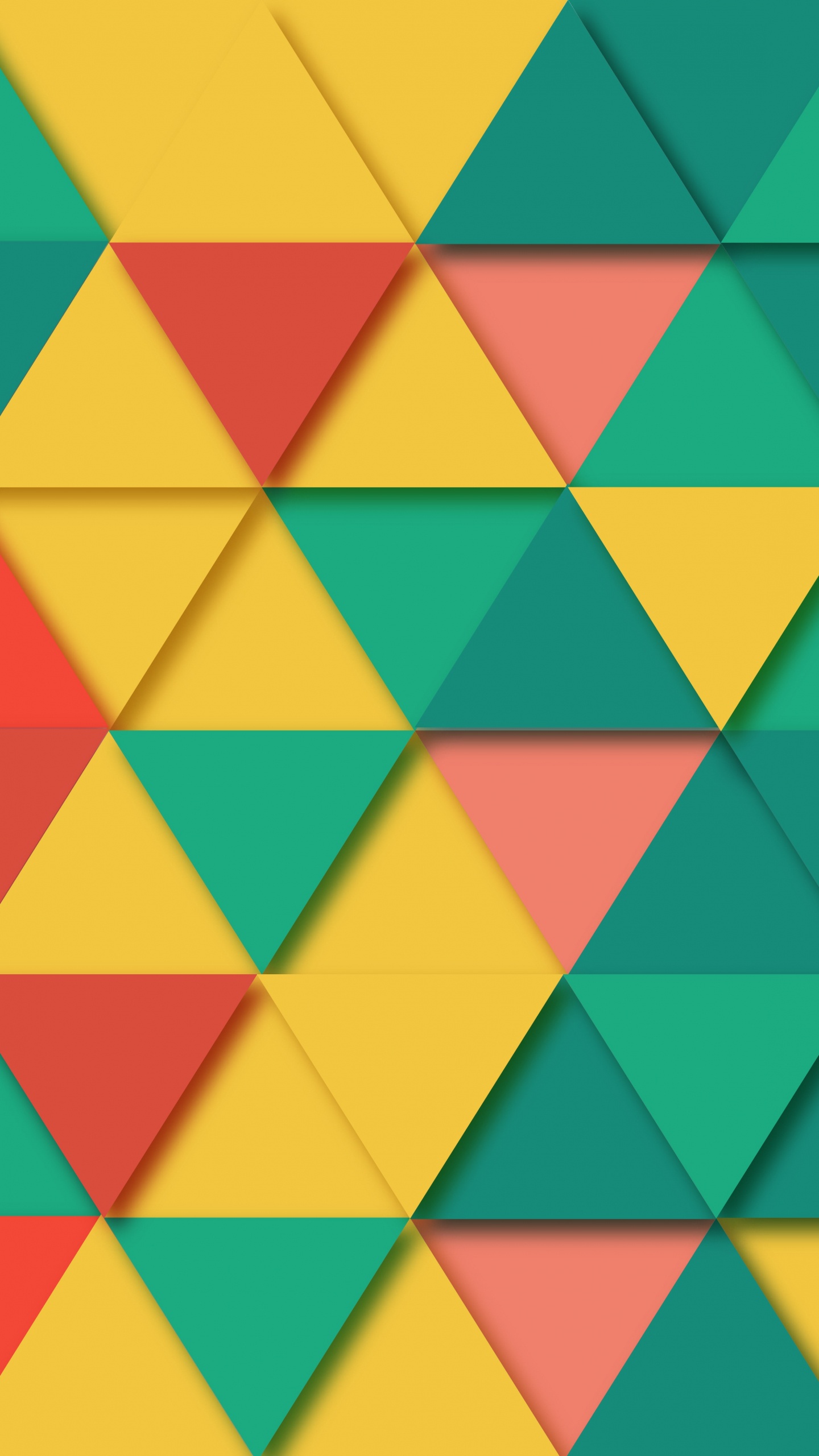 三角形, 橙色, 黄色的, 色彩, 对称 壁纸 1440x2560 允许
