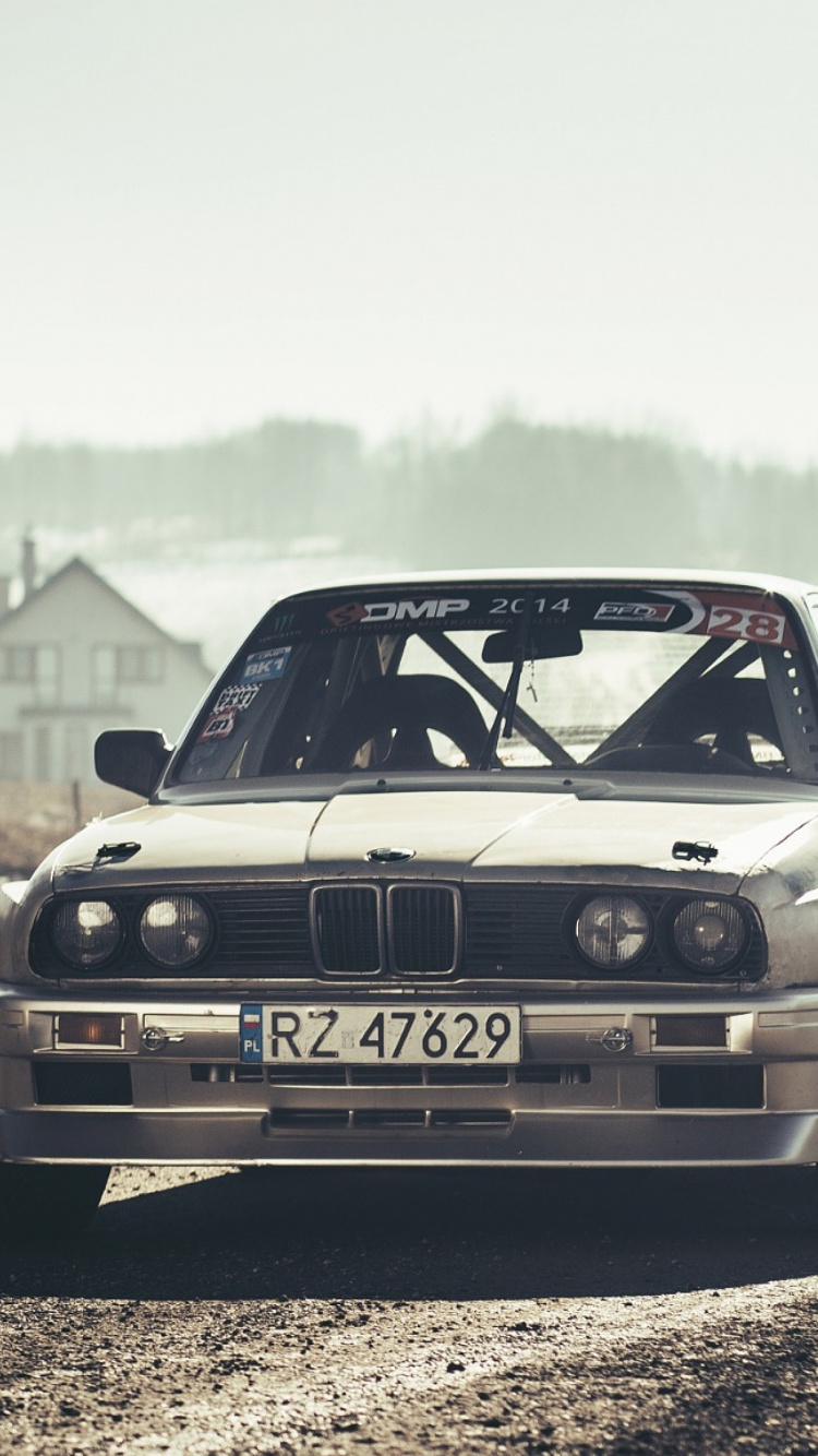 White Bmw m 3 on Dirt Road. Wallpaper in 750x1334 Resolution