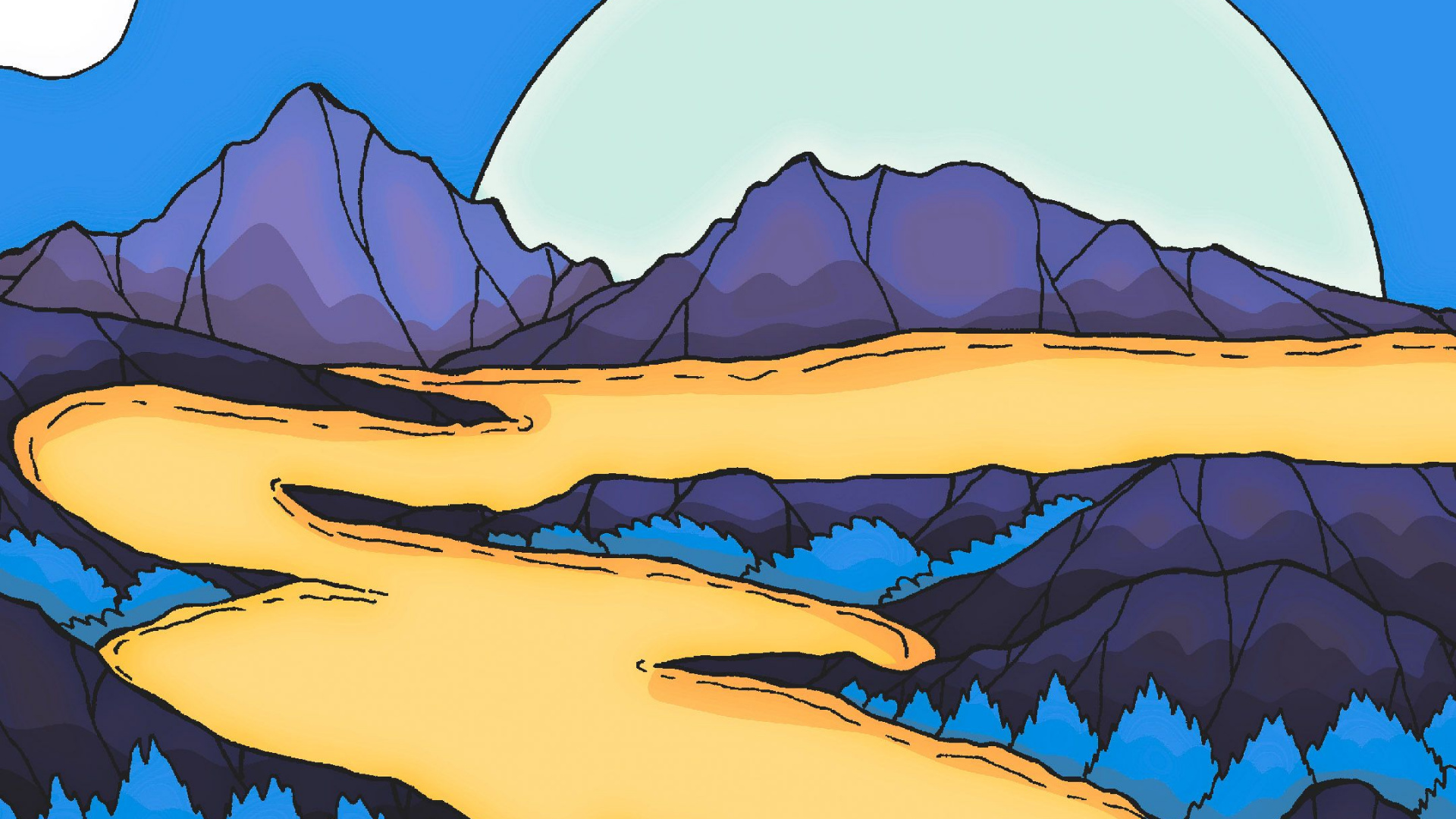 Cartoon, Wasserressourcen, Ökoregion, Azure, Natur. Wallpaper in 1920x1080 Resolution