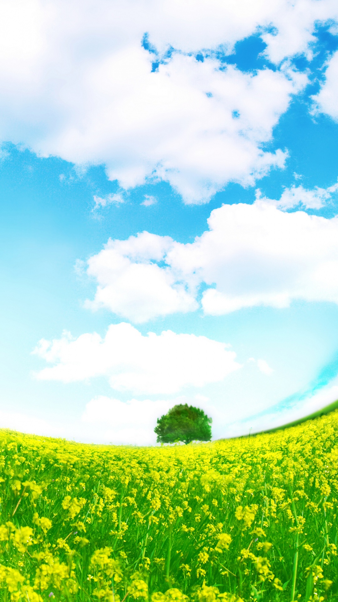 Green Grass Field Under Blue Sky and White Clouds During Daytime. Wallpaper in 1080x1920 Resolution