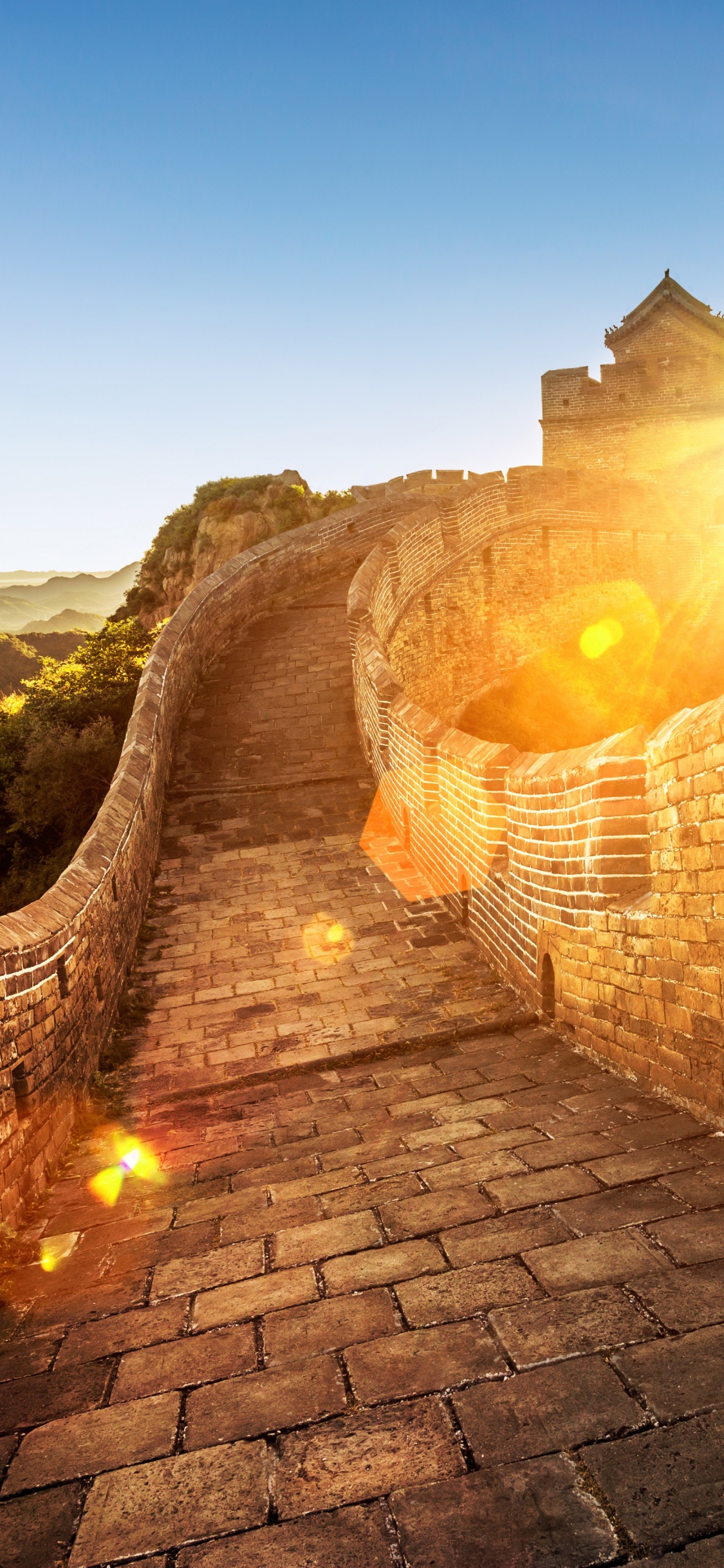 中国的长城, 阳光, 旅行, 里程碑, 历史站 壁纸 1125x2436 允许