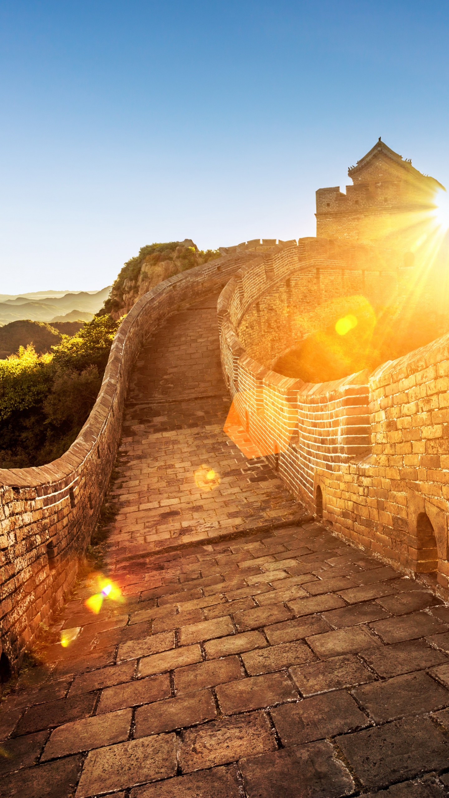 中国的长城, 阳光, 旅行, 里程碑, 历史站 壁纸 1440x2560 允许
