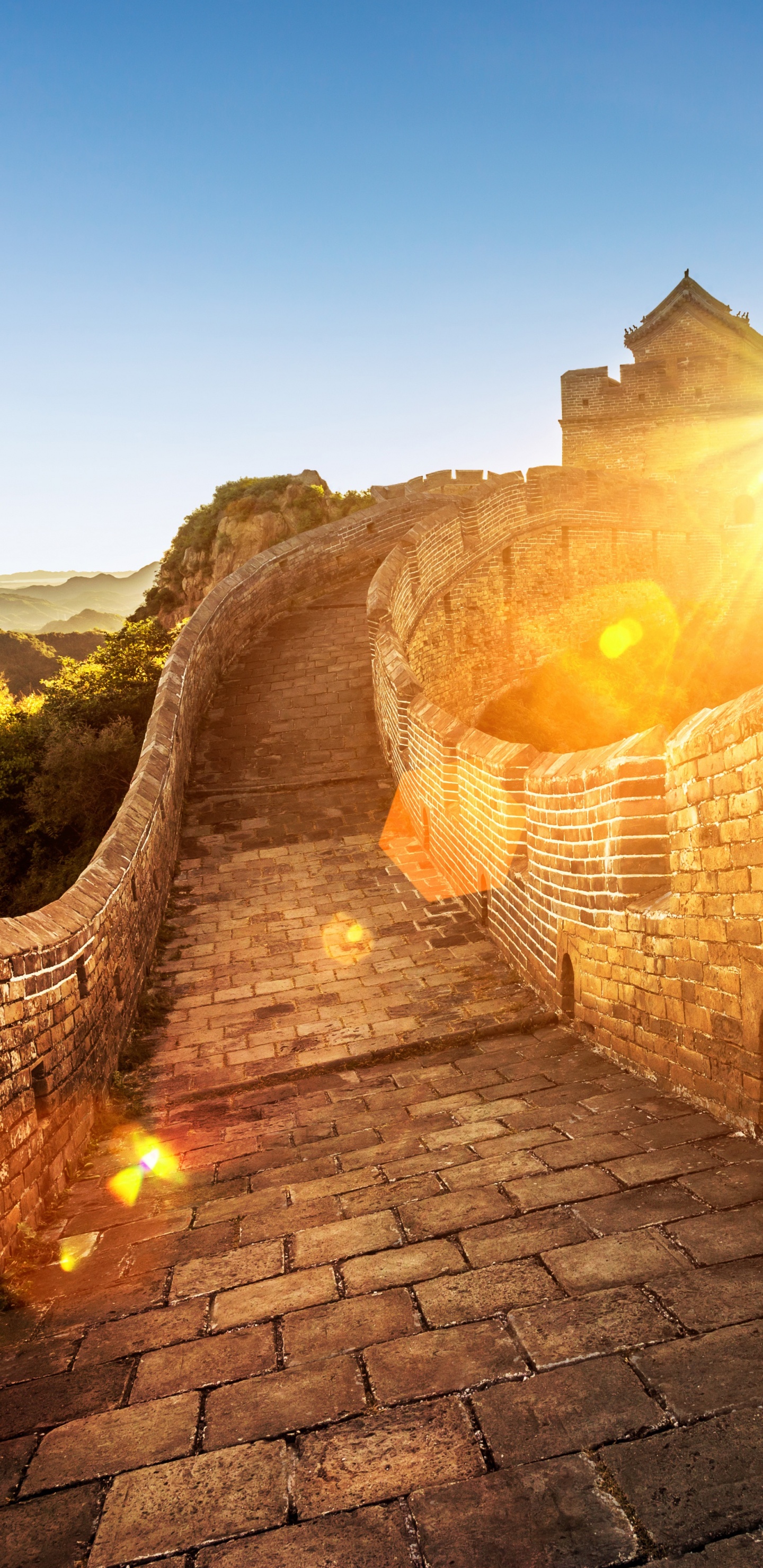 中国的长城, 阳光, 旅行, 里程碑, 历史站 壁纸 1440x2960 允许