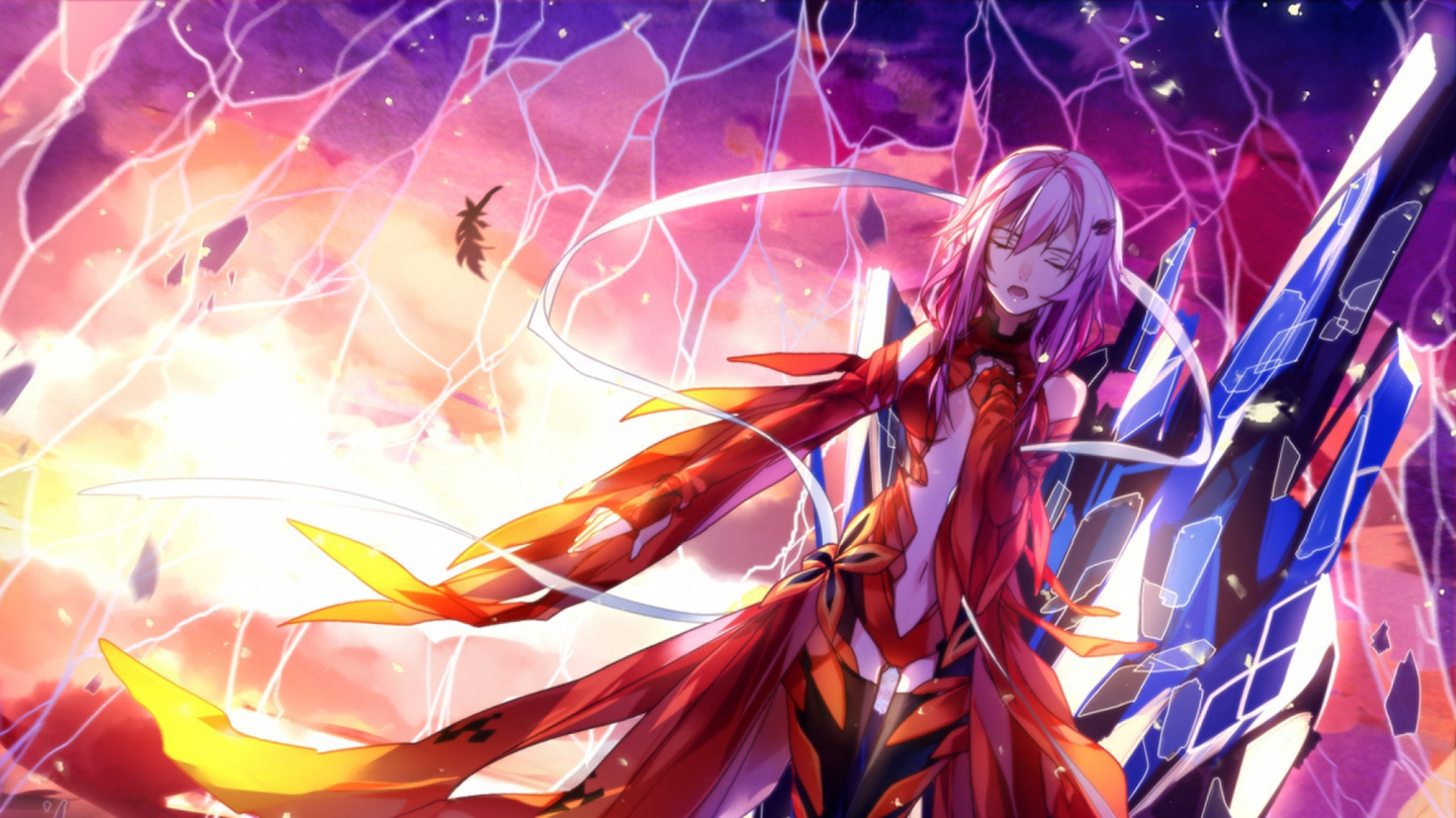 Schwarzer Und Oranger Schmetterling Auf Rotem Und Gelbem Rauch. Wallpaper in 1366x768 Resolution