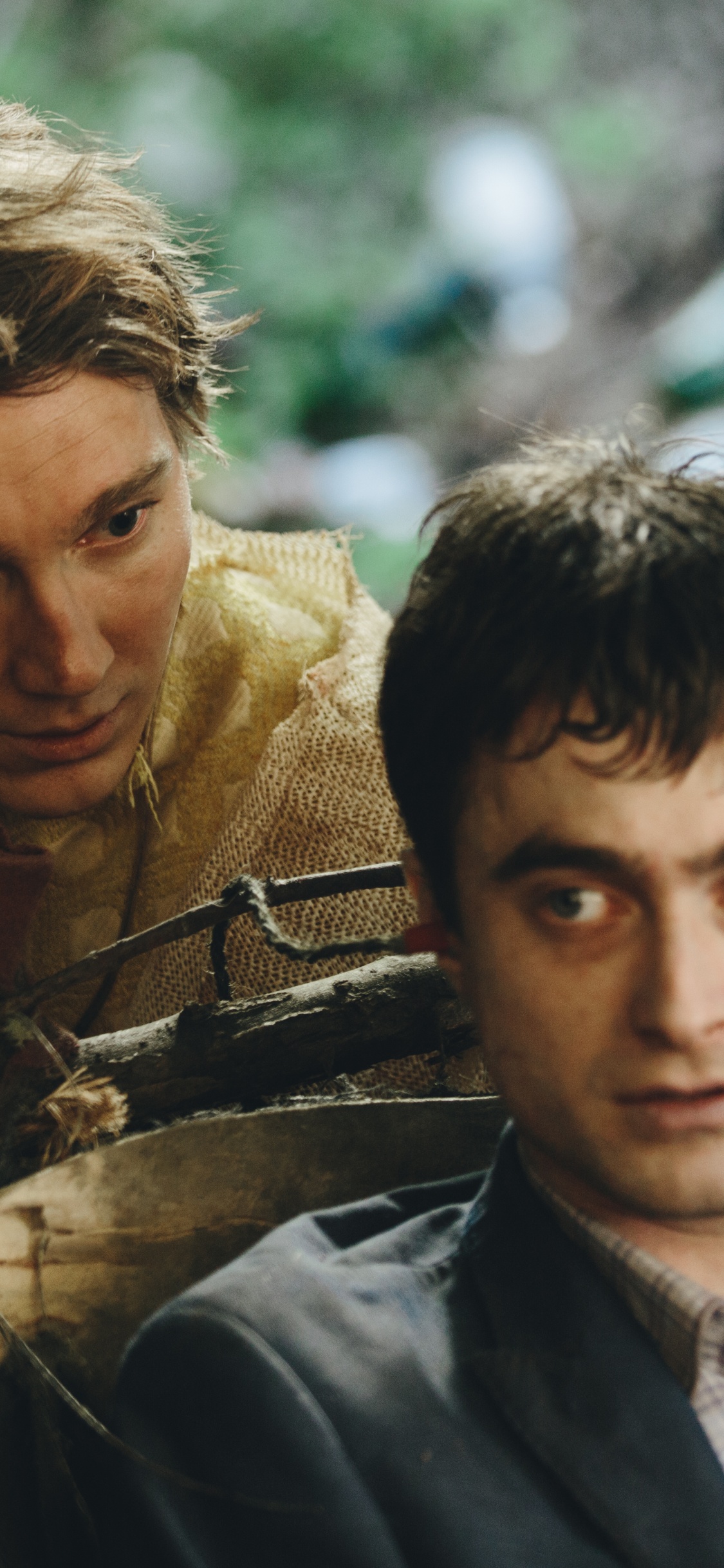 Man in Black Button up Shirt Beside Man in Black Leather Jacket. Wallpaper in 1125x2436 Resolution