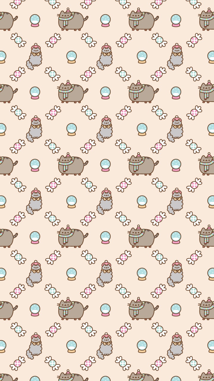 Pusheen, Le Jour De Noël, Chat, White, Textile. Wallpaper in 720x1280 Resolution