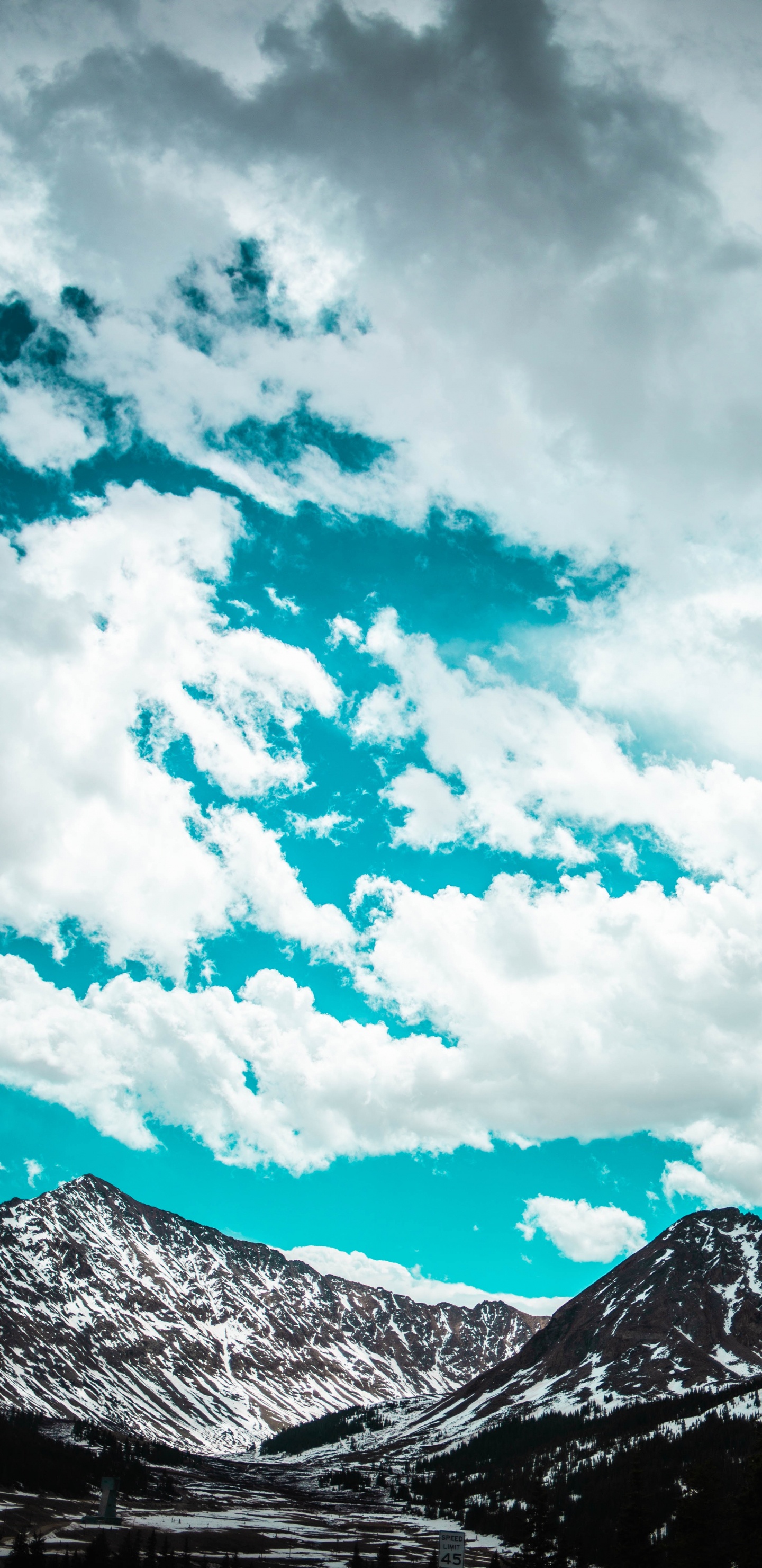 山脉, 性质, 多山的地貌, 绿色的, 浅蓝色的 壁纸 1440x2960 允许