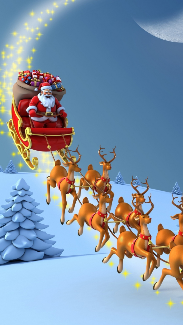 Santa Claus, El Día De Navidad, Invierno, Navidad, Ilustración. Wallpaper in 750x1334 Resolution