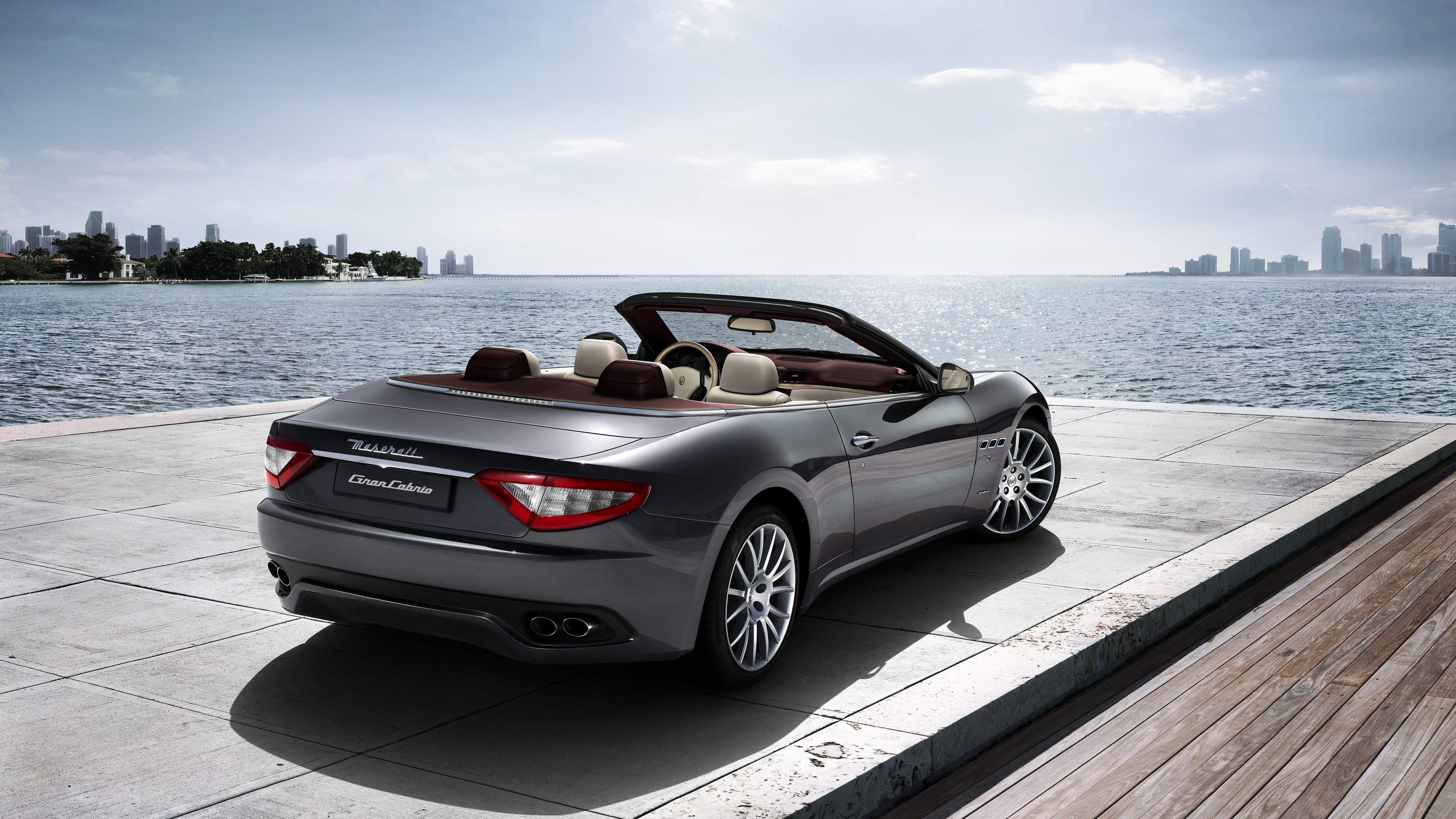 Silver Mercedes Benz Convertible Coupe Parked on Dock During Daytime. Wallpaper in 3840x2160 Resolution