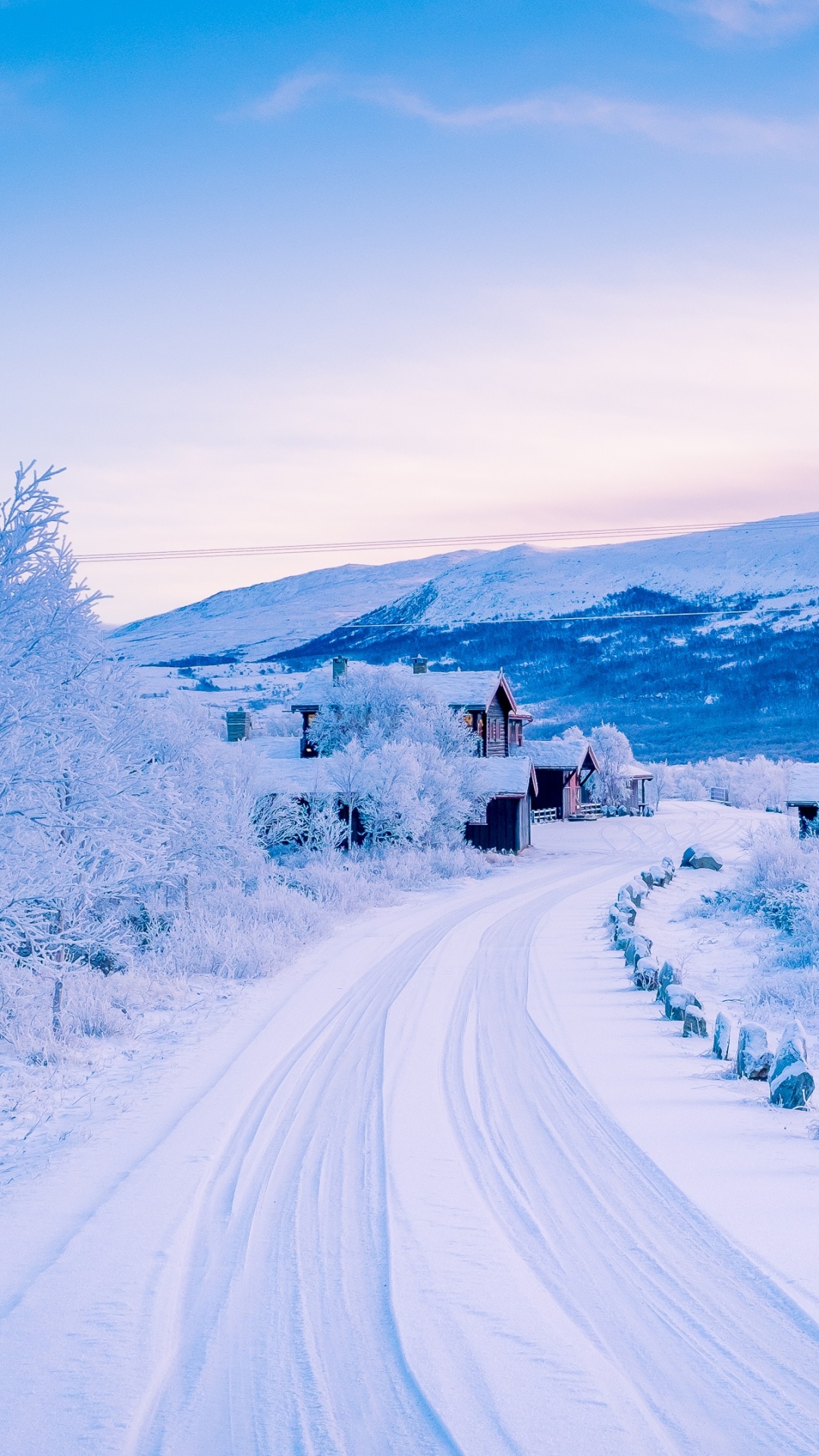Snow Covered Houses Near Trees During Daytime. Wallpaper in 1080x1920 Resolution