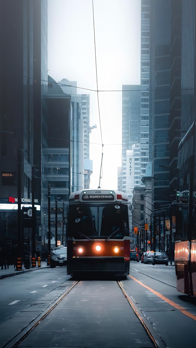 Building, Skyscraper, Cars, Automotive Lighting, Bus. Wallpaper in 750x1334 Resolution