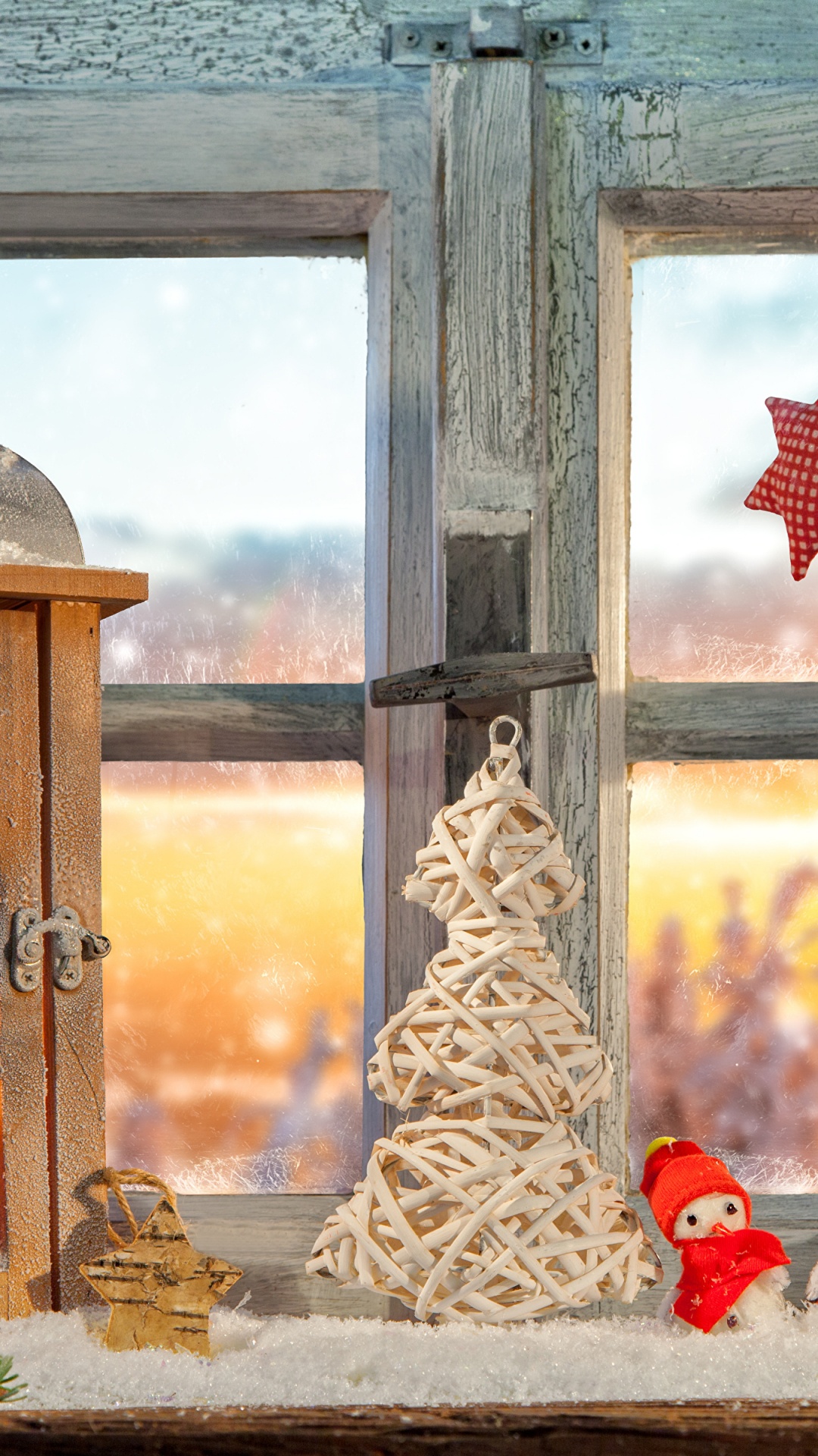 Weihnachten, Fenster, Winter, Weihnachtsdekoration, Dekor. Wallpaper in 1080x1920 Resolution