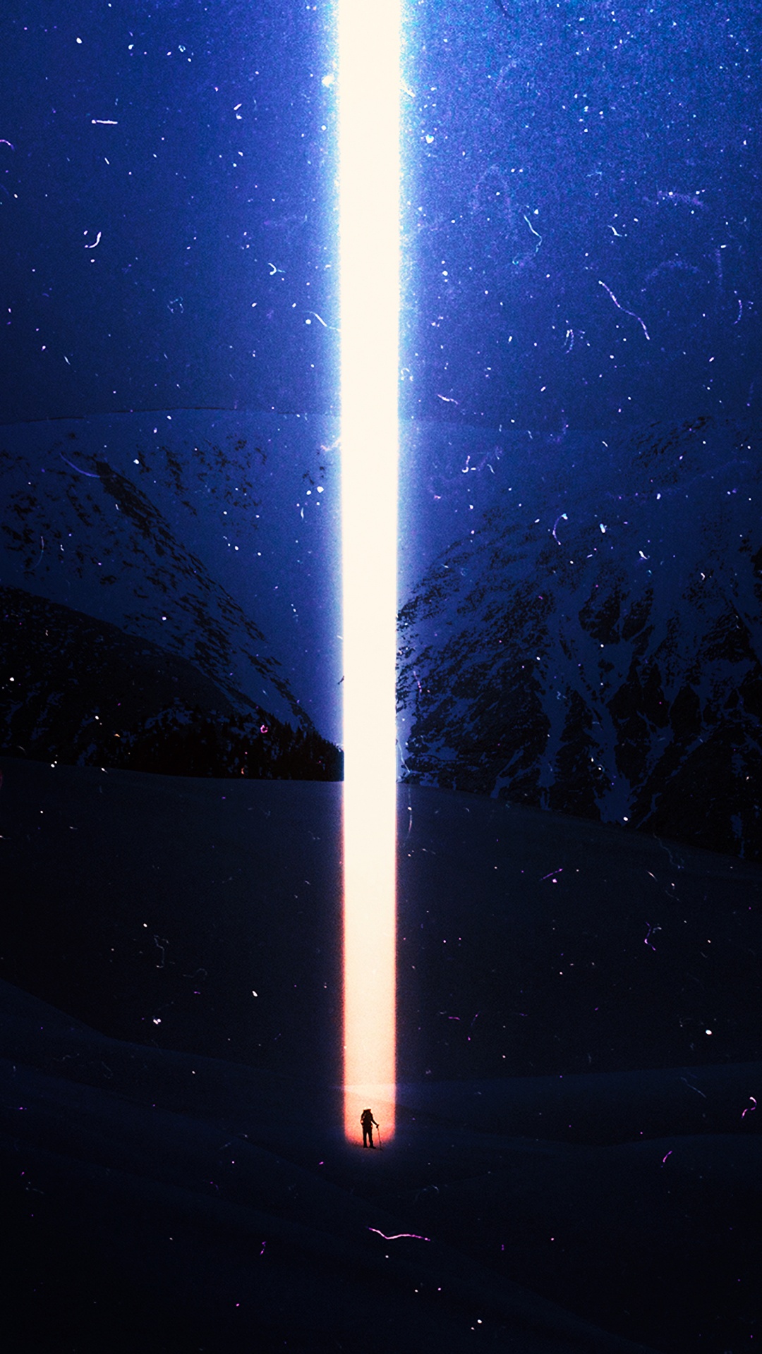 Snow Covered Mountain Under Blue Sky During Night Time. Wallpaper in 1080x1920 Resolution