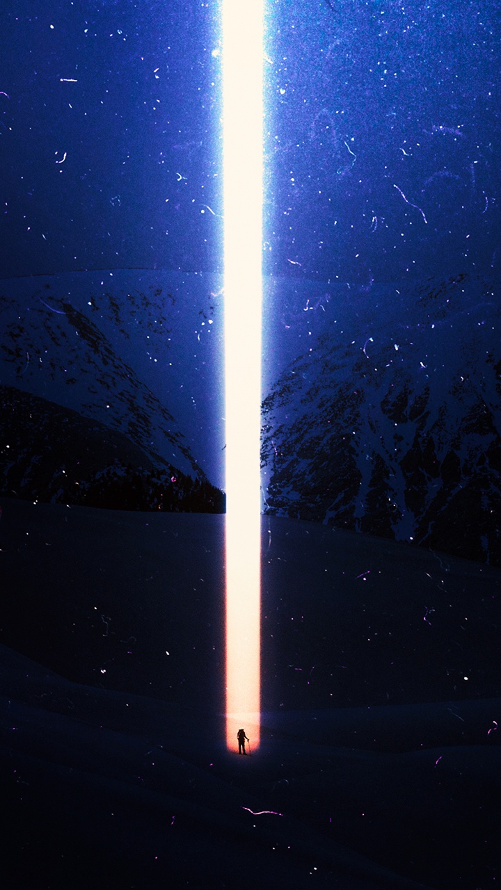 Snow Covered Mountain Under Blue Sky During Night Time. Wallpaper in 720x1280 Resolution