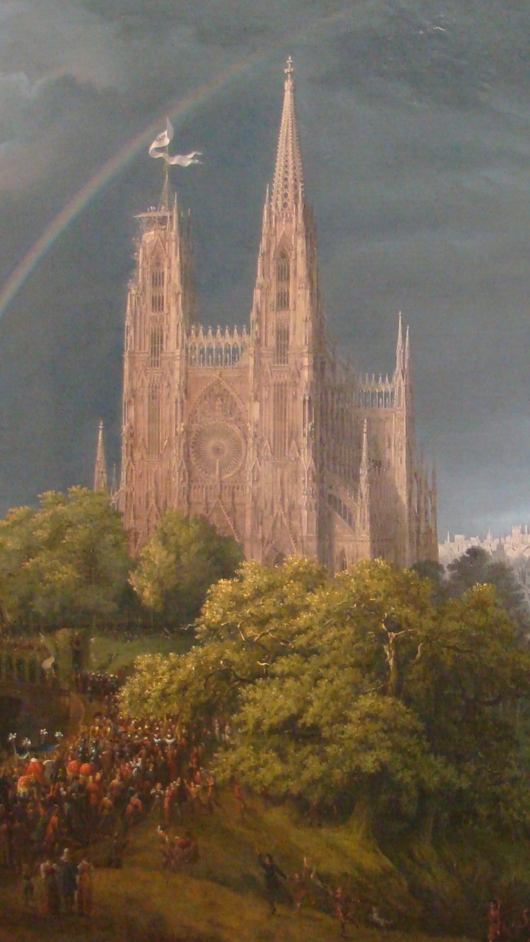 Arbres Bruns et Verts Près du Château Sous Des Nuages Blancs. Wallpaper in 1080x1920 Resolution