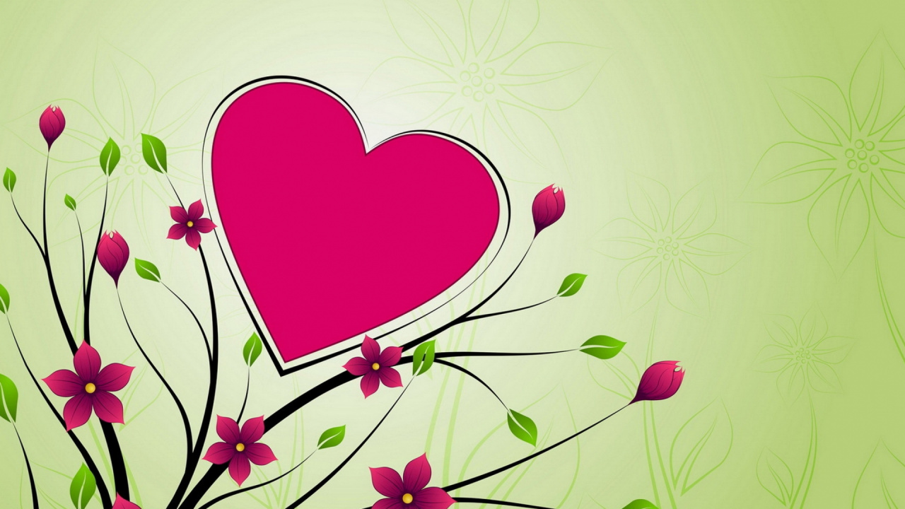 Cœur, Design Floral, Pink, Amour, le Jour de Valentines. Wallpaper in 1280x720 Resolution