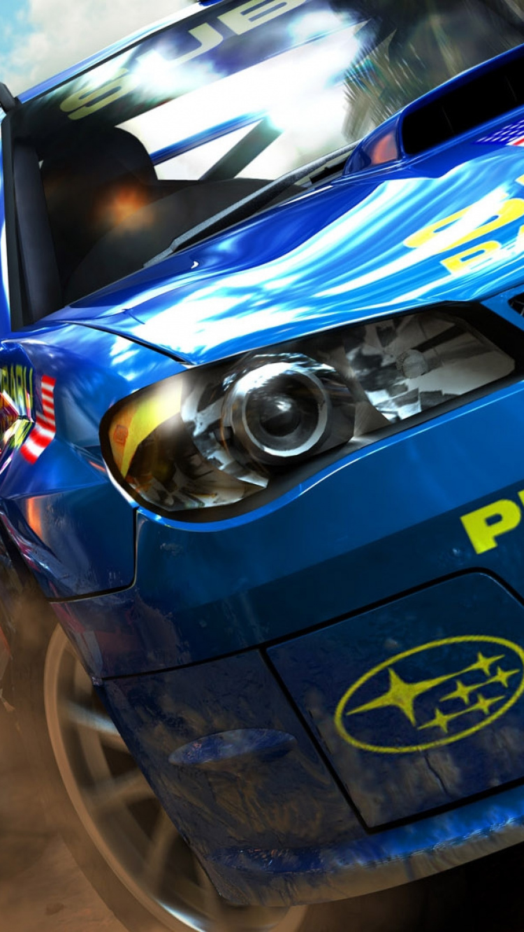 Blue and Red Car on Road. Wallpaper in 750x1334 Resolution