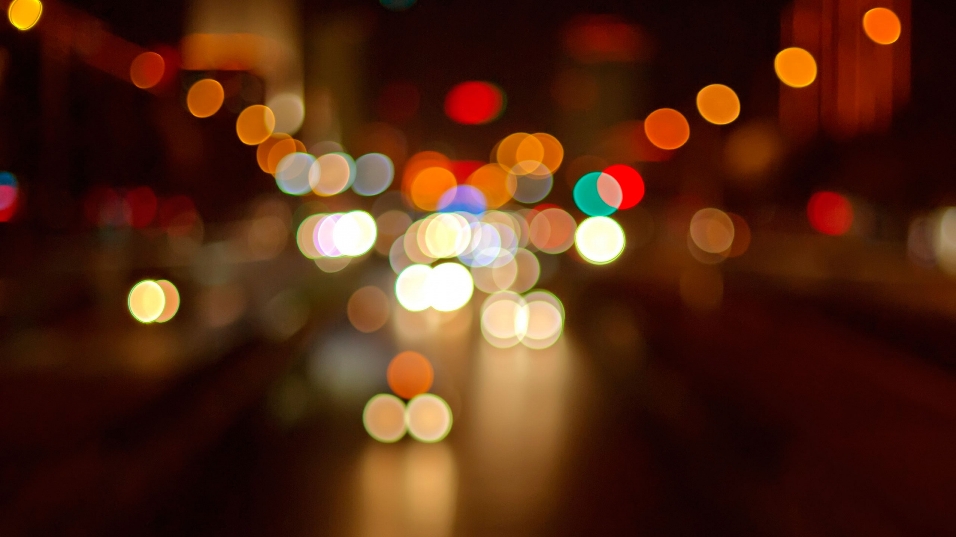 Photographie Bokeh Des Lumières de la Ville Pendant la Nuit. Wallpaper in 1920x1080 Resolution