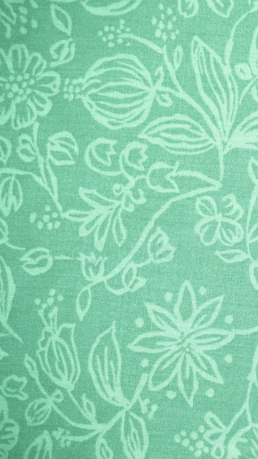 Grün-weißes Florales Textil. Wallpaper in 1080x1920 Resolution