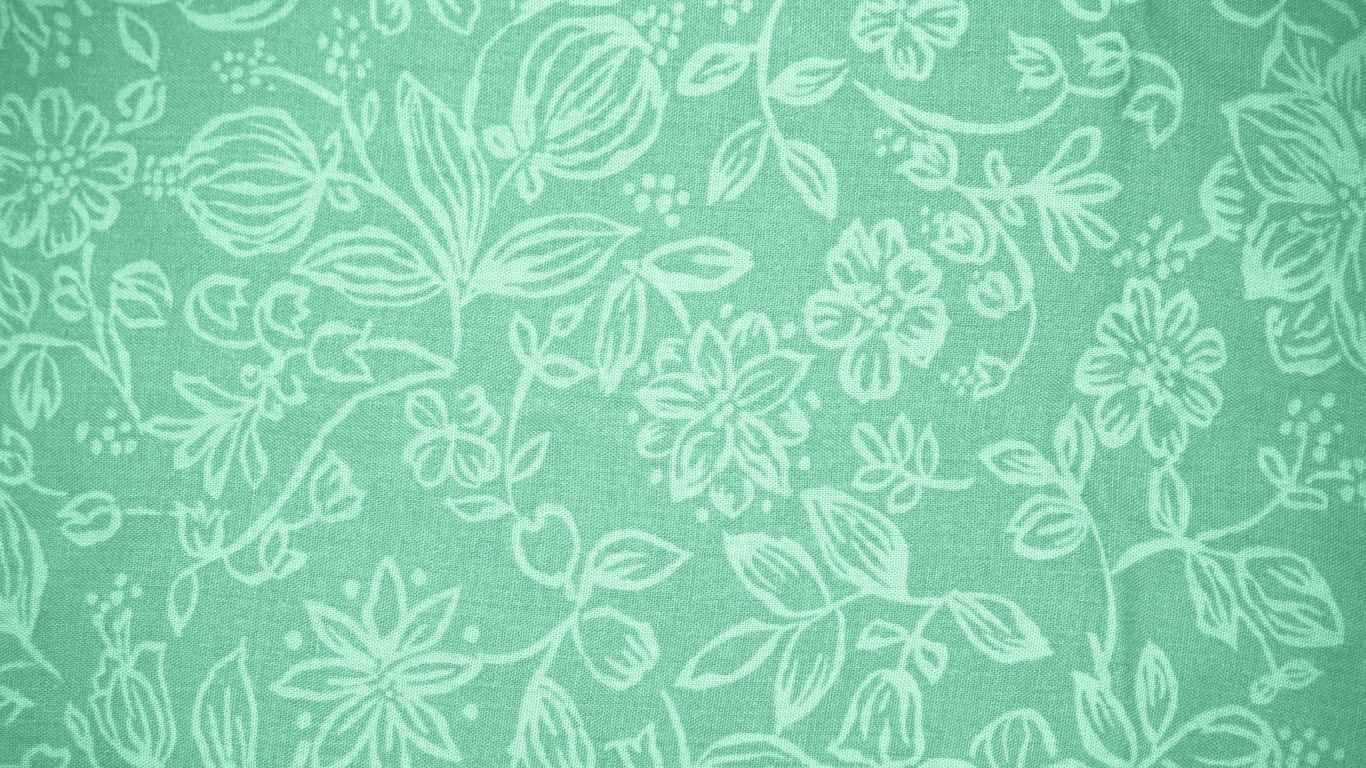 Grün-weißes Florales Textil. Wallpaper in 1366x768 Resolution